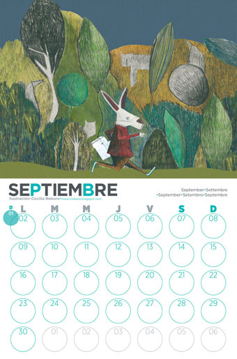 calendario el viaje 11 Cecilia Rebora septiembre 2019 conejo avanza naturaleza