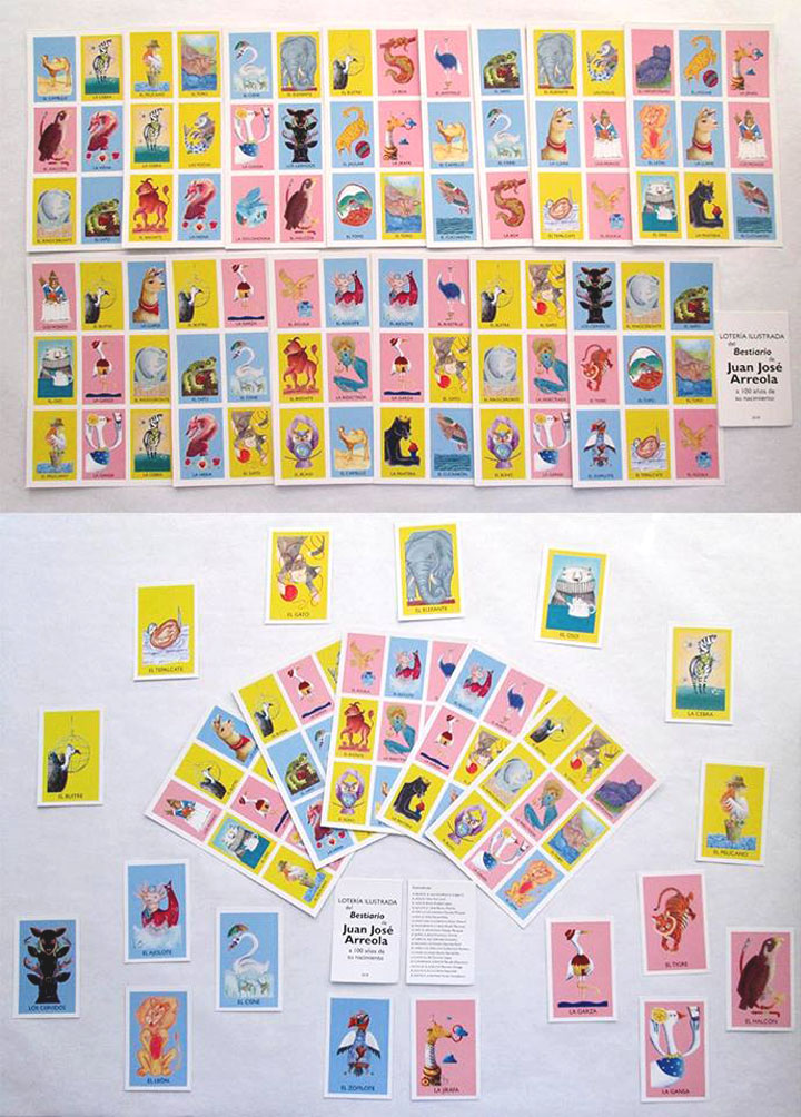 loteria bestiario ilustrado juan jose arreola cartas tableros